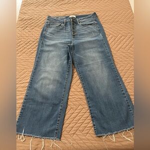 Sonoma Goods for Life Wide Leg Crop Jeans Size 10 Raw Hem